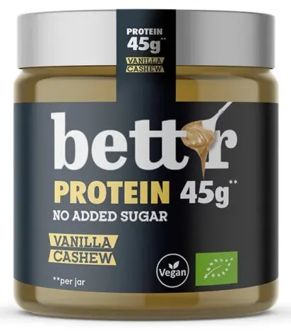Cremă de pastă proteică organică, caju și vanilie, 250 g, Bett'r