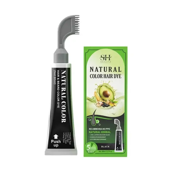 Crema de Vopsire rapida a Părului Negru, UNISEX, Formula Blanda cu Plante, Sevich, 80ml