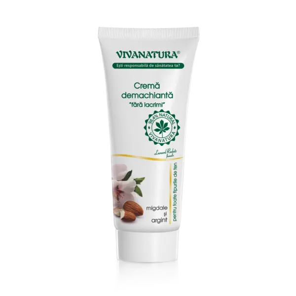 Crema demachianta cu migdale si argint coloidal, 75ml, VivaNatura