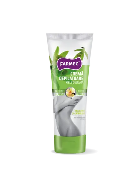 Cremă Depilatoare Pentru Piele Delicată Cu Extract De Vanilie Acțiune Blndă, Farmec, 150 Ml