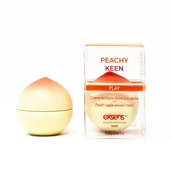 Cremă EXSENS Peachy Keen - Nipple Arousal Cream, pentru stimularea sfârcurilor, cu aromă de piersici, fără zahăr, 8 ml