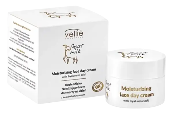 Crema hidratanta de zi cu Acid Hialuronic Goat Milk, 50ml, Vellie