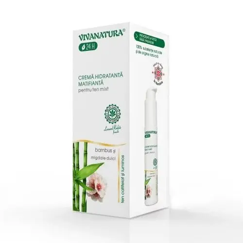 Cremă Hidratantă Matifiantă Pentru Ten Mixt cu Bambus și Migdale Dulci, 45ml | Vivanatura