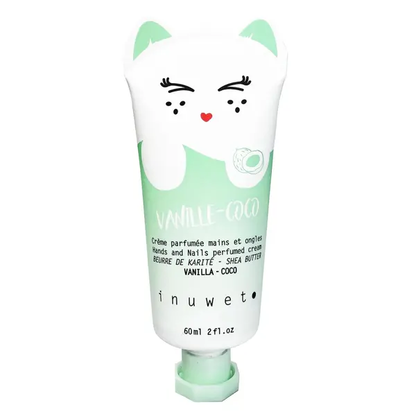 Crema hidratanta pentru maini si unghii cu parfum de vanilie si cocos, 60ml, Inuwet