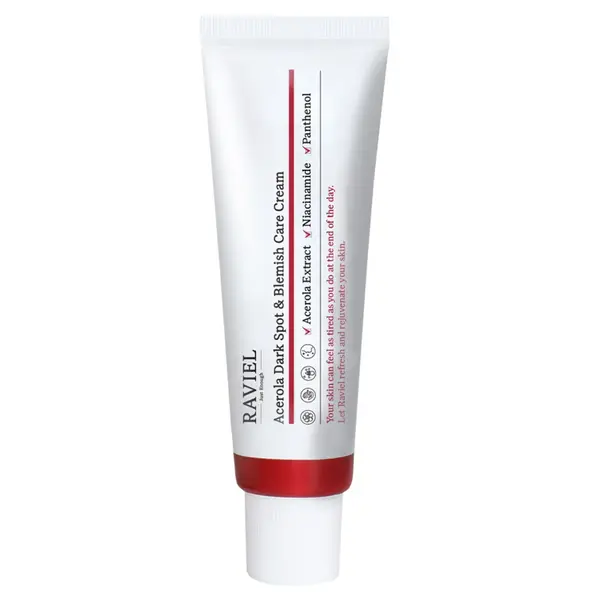 Crema iluminanta de fata cu acerola impotriva petelor si imperfectiunilor, 50ml, Raviel