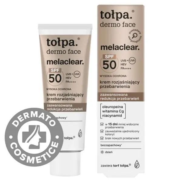 Crema iluminatoare anti-pete SPF 50 Dermo Face Melaclear, 40ml, Tolpa