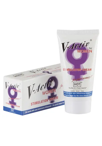 Cremă intimă pentru femei Hot - V-Activ Stimulation, pentru stimularea clitorisului și creșterea sensibilitații, 50 ml