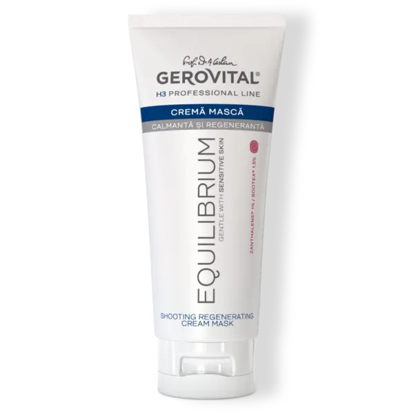 Cremă-mască Calmantă și Regenerantă Cu Vitamina A și Uleiuri Naturale Pentru Ten Uscat Sau Iritabil, Gerovital H3 Equilibrium, 200 Ml