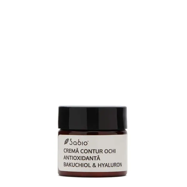 Crema pentru conturul ochilor antioxidanta cu Bakuchiol & Hyaluron, 15ml, Sabio