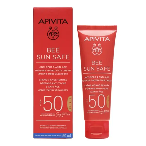 Crema protectie solara coloranta anti-pete SPF50 Bee Sun Safe, 50 ml, Apivita