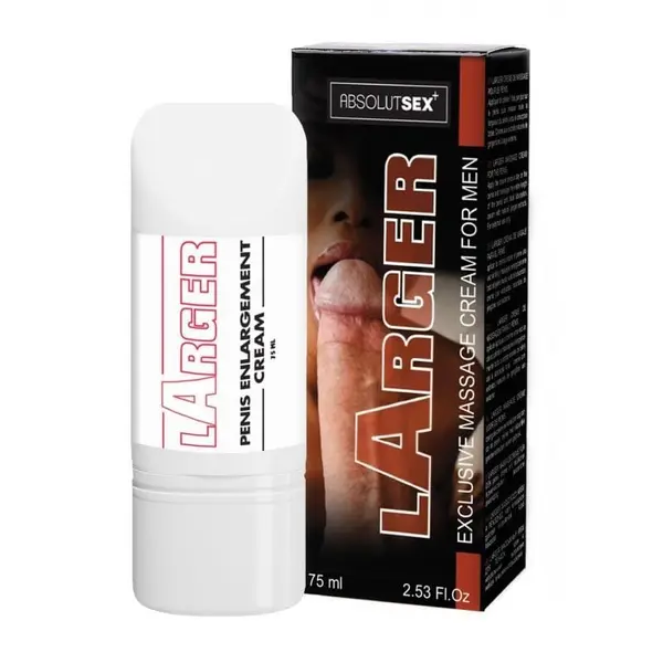 Cremă RUF – LARGER, pentru stimulare erectie, mărirea penisului și efect de volum vizibil, 75 ml