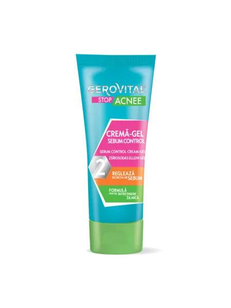 Cremă Sebum Control Matifiantă, Gerovital Stop Acnee, 50 Ml