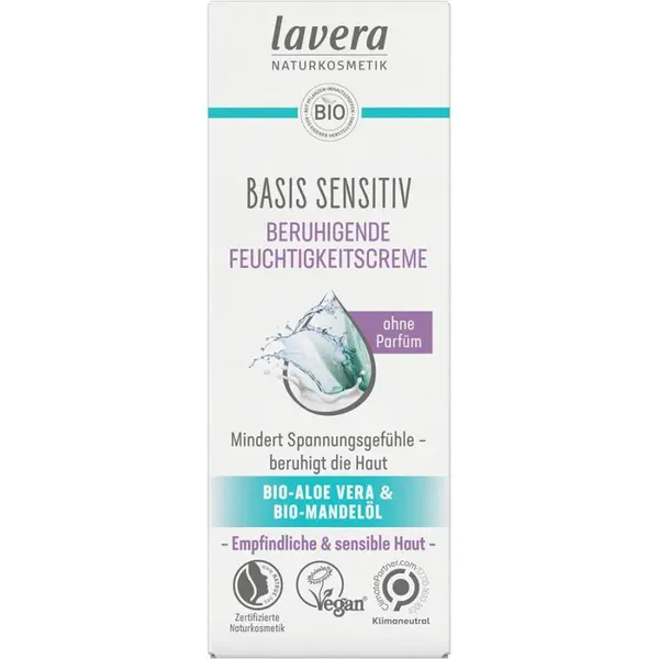 Crema sensitiv hidratanta si calmanta cu aloe vera bio si ulei de migdale bio pentru ten sensibil - 50 ml