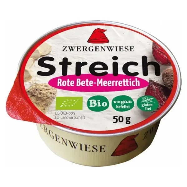 Crema Tartinabila Bio Vegetala cu Sfecla Rosie si Hrean, 50 g, Zwergenwiese