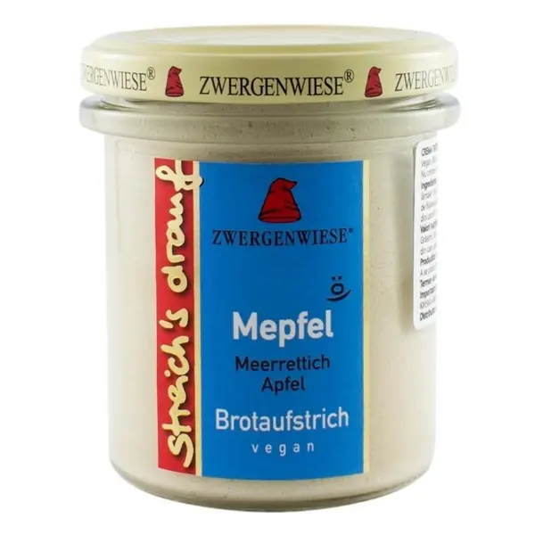 Crema Tartinabila BIO Vegetala, Mepfel, 160 g, Zwergenwiese