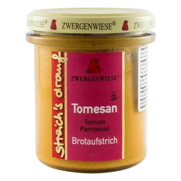 Crema Tartinabila BIO Vegetala, Rosii si Parmezan, 160 g, Zwergenwiese