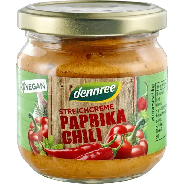 Crema tartinabila cu ardei rosu si chilli bio 180g Dennree