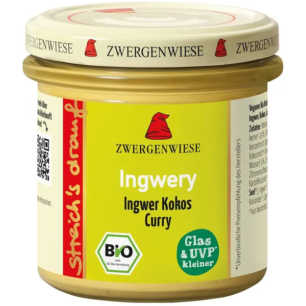 Crema tartinabila cu ghimbir cocos si curry fara gluten, eco - 135 g