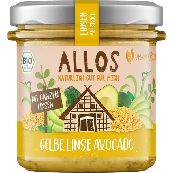 Crema tartinabila cu linte galbena si avocado fara gluten, eco - 140 g