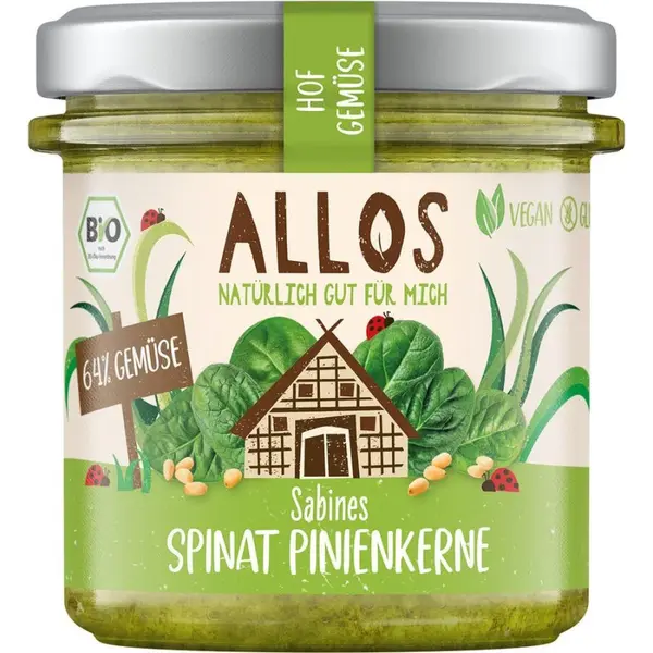 Crema tartinabila cu spanac si samburi de pin fara gluten, eco - 135 g