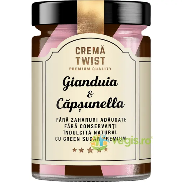 Crema Twist Gianduia si Capsunella fara Zahar Adaugat Secretele Ramonei 350g