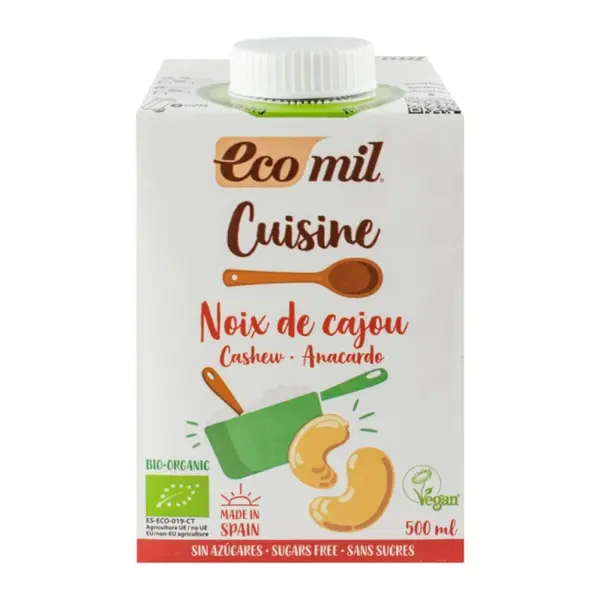 Crema Vegetala Bio din Caju, Ecomil, pentru Gatit, 500 ml