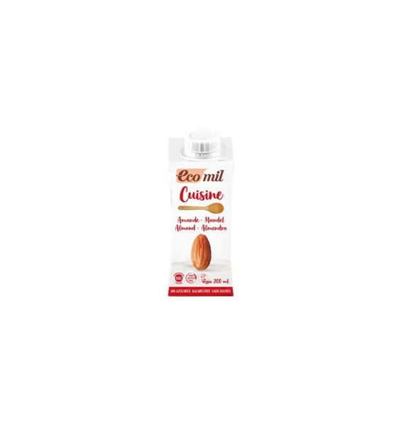 CREMA VEGETALA BIO PENTRU GATIT DIN MIGDALE NATUR, 200 ML ECOMIL CUISINE
