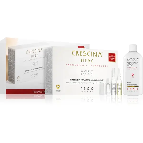 Crescina Transdermic 1300 Re-Growth and Anti-Hair Loss tratament pentru stimularea creșterii părului și anti-cădere pentru femei ambalaj economic