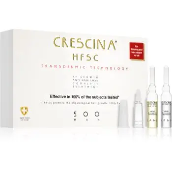 Crescina Transdermic 500 Re-Growth and Anti-Hair Loss tratament pentru stimularea creșterii părului și anti-cădere pentru barbati