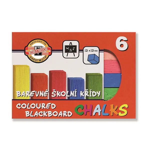 Creta color, patrata, 6buc/cutie, Koh-I-Noor