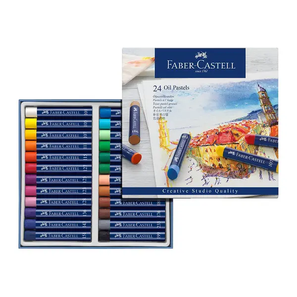 Creta uleioasa rotunda, 24culori/set, Faber-Castell