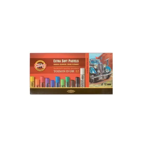 Creta uscata rotunda, 12buc/set, extra soft, Toison D'OR Koh-I-Noor