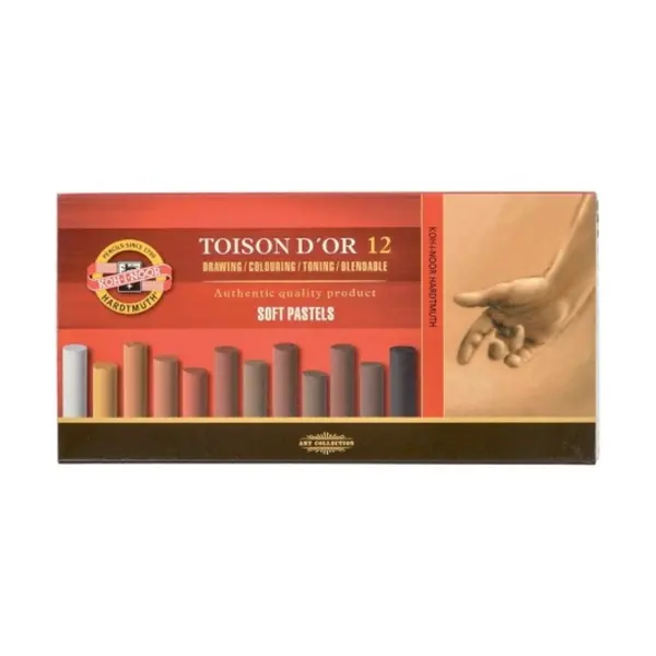 Creta uscata rotunda, 12buc/set, Toison D'OR Koh-I-Noor, maro
