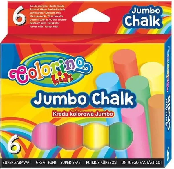 Crețe fără praf Colorino Kids - Jumbo, 6 culori