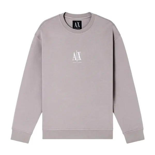 Crewneck sweatshirt with embroidered logo beige M