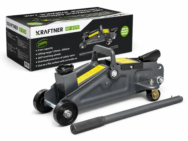 Cric hidraulic 2t tone, tip crocodil 135-300mm, roti transport viratoare KRAFTNER KF-4927