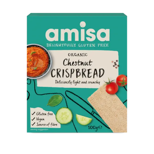 Crispbread cu faina de castane fara gluten Bio, 120g, Amisa