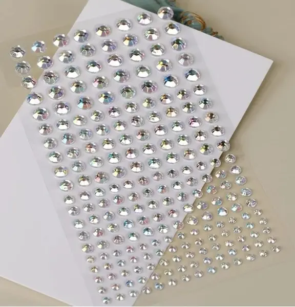 Cristale autoadezive pentru activitati crafts,2 dimensiuni 6 10 mm ,110 bucat set