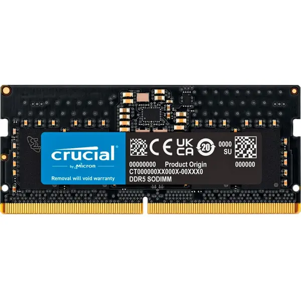 CRUCIAL Memorie RAM Crucial SODIMM, Capacitate 8GB DDR5 (1x 8 GB), Frecventa 5600, CL - 46, Negru