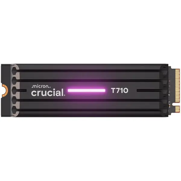CRUCIAL SSD Crucial T710 Heatsink, capacitate 2TB, interfata PCIe 5.0 x4, NVMe, format M.2 2280