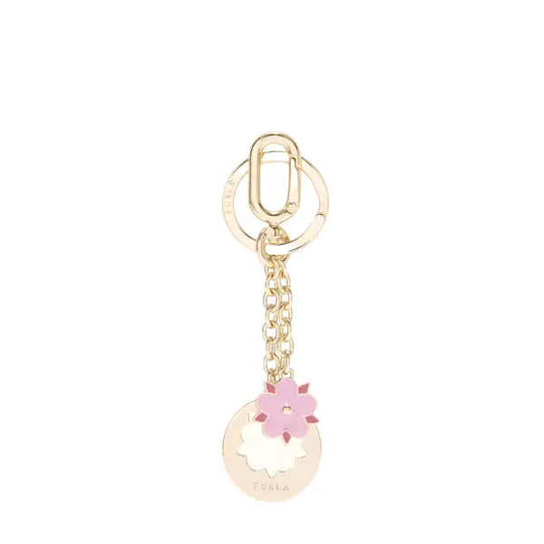 Crystal keyring flower sakura + blush pink