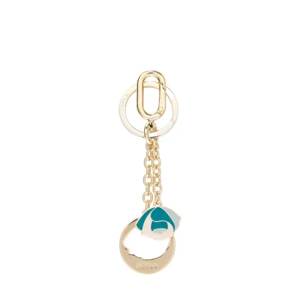 Crystal keyring rose amatore blue + artemisia