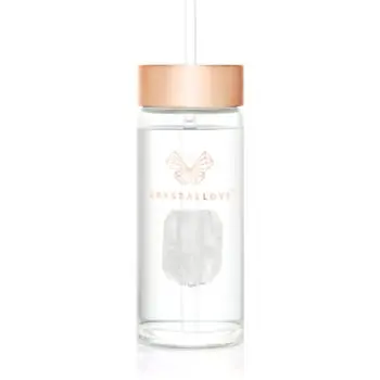 Crystallove Amethyst Straw Water Bottle sticlă pentru apă cu pai