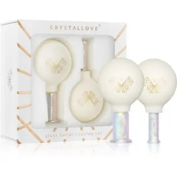 Crystallove Glass Facial Cupping Set set de instrumente pentru masaj pentru fata, gat si piept