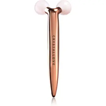 Crystallove Rose Quartz 3D Lift & Sculpt Facial Roller accesoriu de masaj