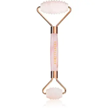 Crystallove Rose Quartz 3D Teeth Roller rolă pentru masaj faciale