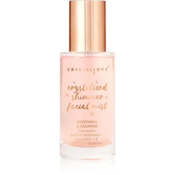 Crystallove Rose Quartz Shimmer Facial Mist lotiune pentru fata pentru o piele mai luminoasa 100 ml