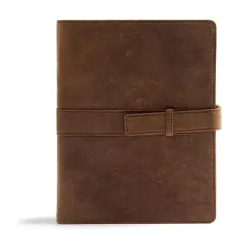 CSB Legacy Notetaking Bible, Tan Genuine Leather with Strap, Leather/***