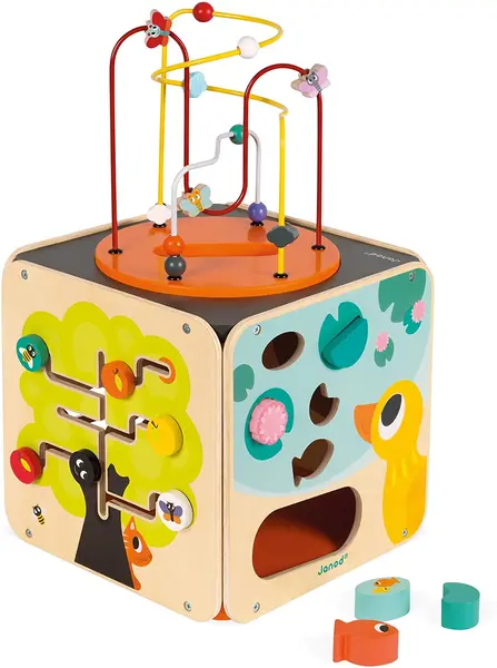 Cub didactic activ din lemn Janod