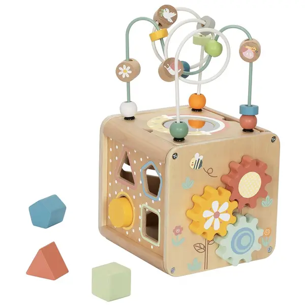 Cub din lemn cu activități Tooky Toy - Animale din pădure